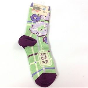 Blue Q Accessories - Blue Q Love Ya Mean It Crew Socks 5-10 Blue Q Accessories - Blue Q Love Ya Mean It Crew Socks 5-10
